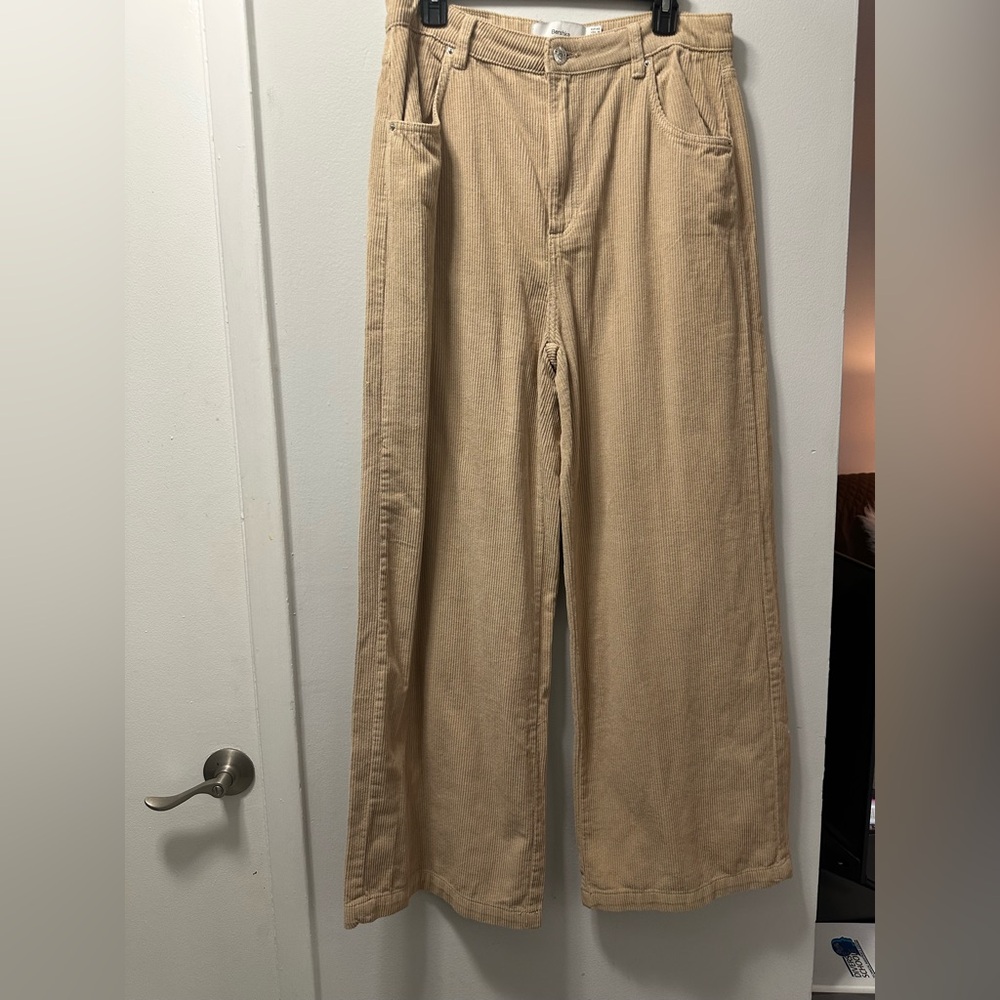 Bershka corduroy pants. Size 10. Tan.